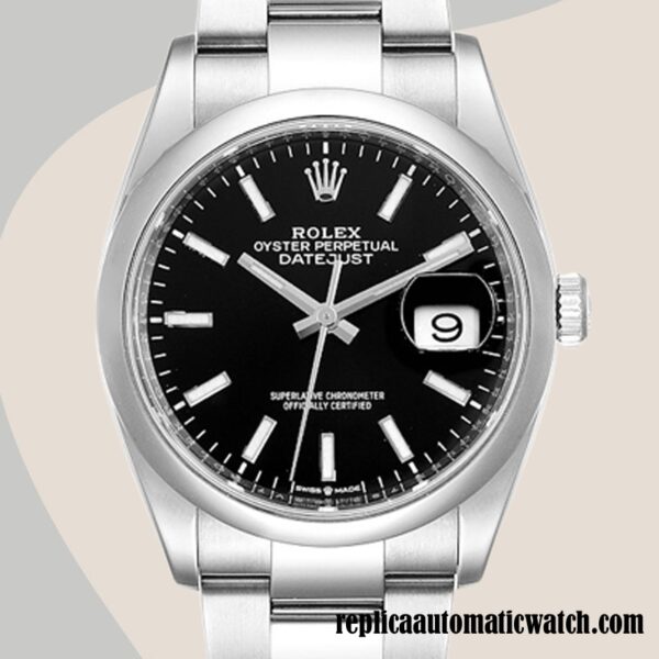 replica automatic Rolex Datejust m126200-0004 Men's Rolex Calibre 2836/2813 Black Dial Automatic