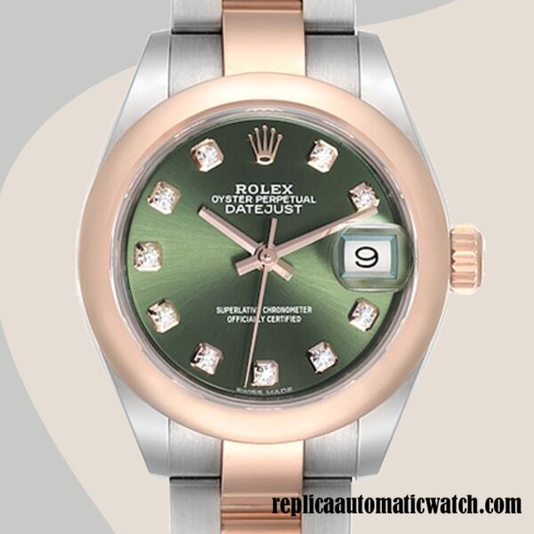 replica automatic Rolex Datejust Ladies 279161 Rolex Calibre 2671 Green Dial Two-tone